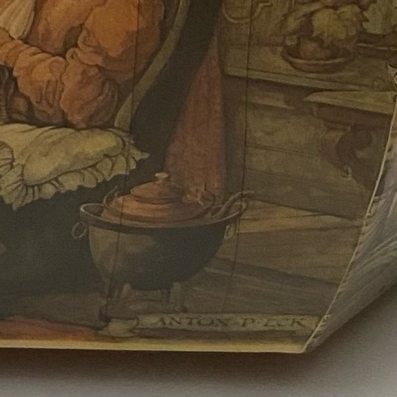 Vintage 1970s Anton Pieck Street Scene Decoupage Wood Box Lucite Purse Handbag - Picture 7 of 13